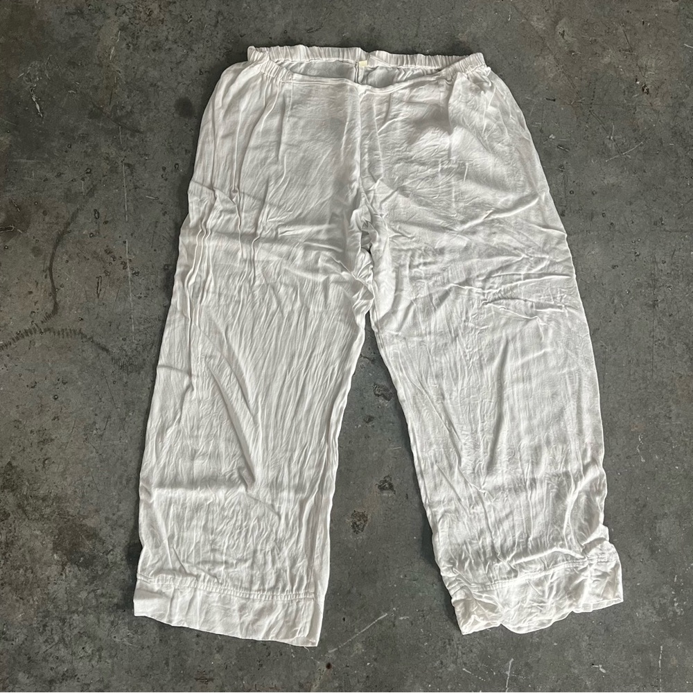 White balloon pants yoga wide leg ashram s/m - Picture 4 of 5